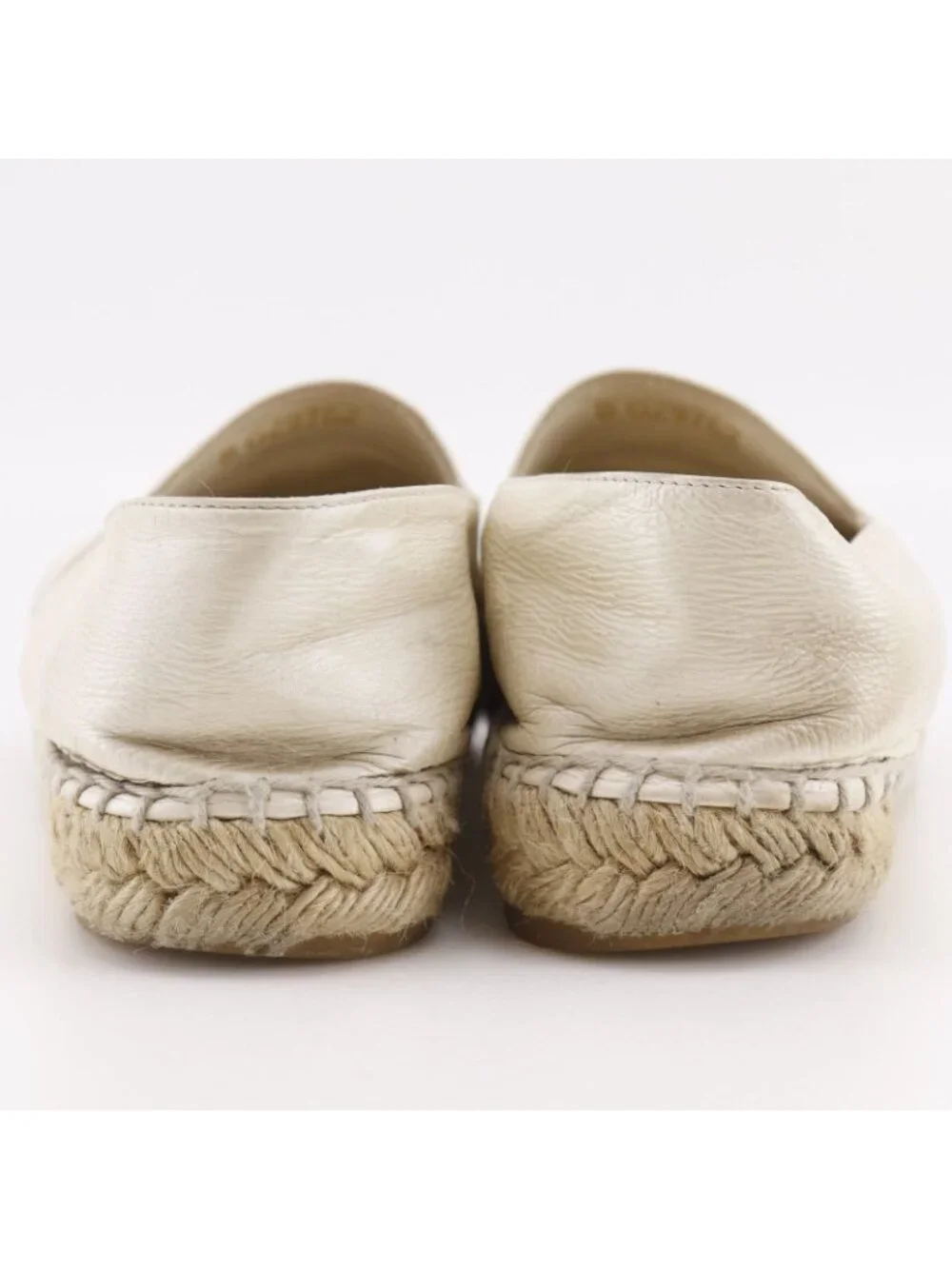 Chanel Espadrilles CC Logo B Lambskin White Slip Ons Slipper